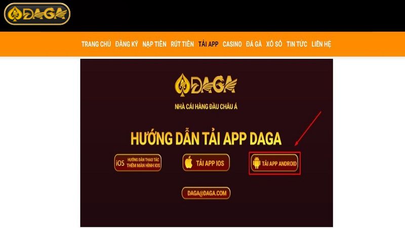 Nhanh chóng truy cập hệ thống nhà cái Daga để tìm link tải app IOS